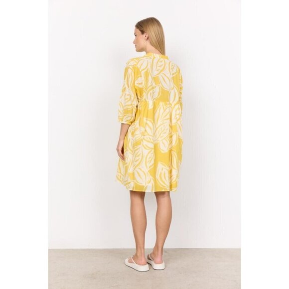 NWT SOYA CONCEPT Elvine 100% Organic Cotton Lemon Yellow Dress - Picture 2 of 5